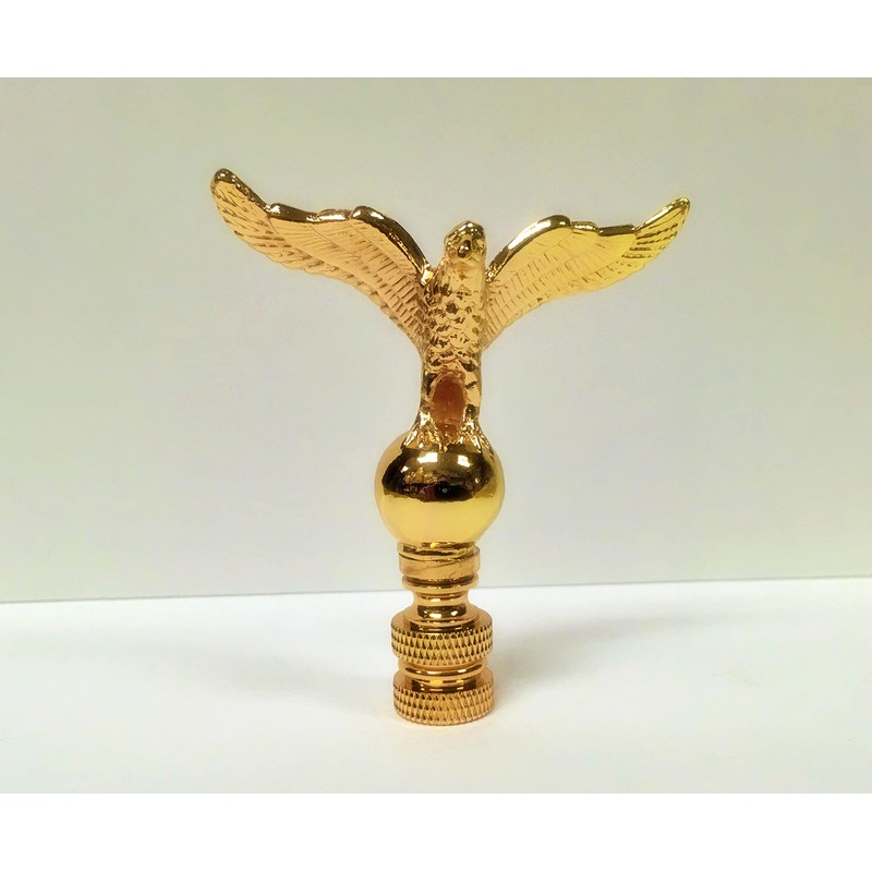 Lamp Finial-EAGLE ON ORB-Polished Brass Finish, Highly detailed metal casting