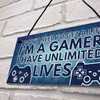 RED OCEAN Gamer Gaming Bedroom Gifts Hanging Door Plaque Funny