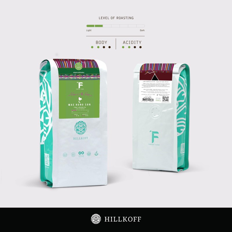 Hillkoff Coffee Beans from Northern Thai Arabica 100% Mae Au