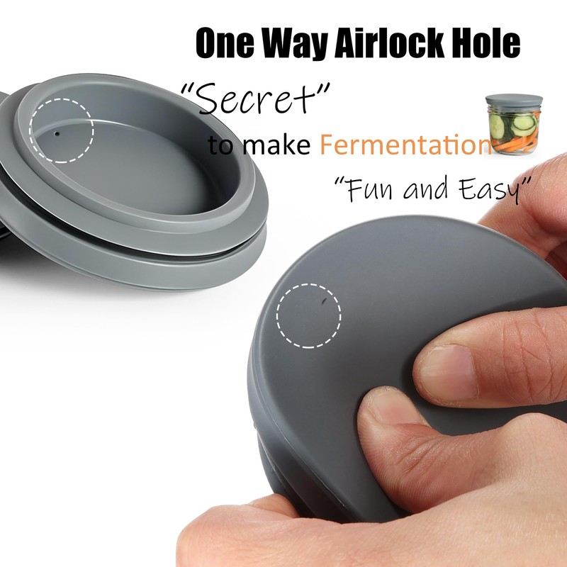 Silicone Fermenting Lids for Wide Mouth Mason Jars Airlock Fermentation