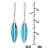 AeraVida Simple Marquise Shape Simulated Turquoise Inlays .925 Sterling Silver