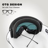 Vgooar OTG Ski Goggles with Magnetic Removable Lens, Frameless Ski