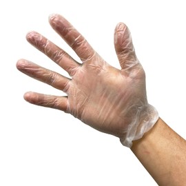 KingSeal LARGE Vinyl Disposable Gloves, Powder-Free, 4 mil, Clear - 10 Boxes of 100 Gloves by Weight (1000 Count)