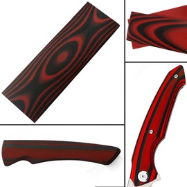 2 PCS G10 Glass Fiber Knife Handle Scales Slabs Custom DIY Tool Material for Knives Making Blanks Blades（Red&Black, 4.72''x1.57''x0.28'')