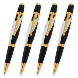 Legacy Woodturning, Viceroy Pen Kit - Titanium Gold and Black Chrome, 4 Pack