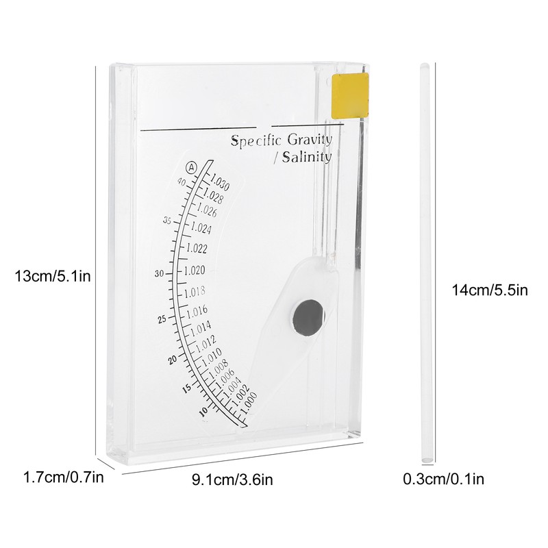 Accurate Sea Hydrometer Saltwater Salinity Meter Specific Gravity Test for