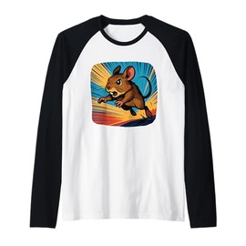 Action Degu Comic Jump Speed Graphic Raglan Baseball Tee