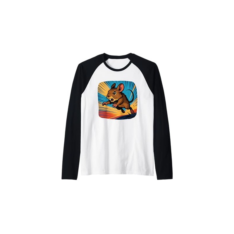 Action Degu Comic Jump Speed Graphic Raglan Baseball Tee