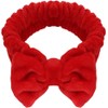 Spa headband, bowknot headband in Rose Red, reusable, soft and