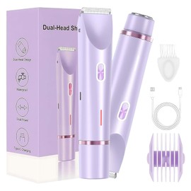Rasuradora Mujer, 2 En 1 Rasuradora Electrica Mujer, Depiladora Electrica Portátil, Flawless Depilador Facial, USB Recargable, No Irritante,para Bikini Axilas Piernas Facial Brazos（Púrpura）