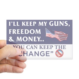 CafePress I'll Keep My Guns, Freedom &Amp; Money Sticker Rectangle Bumper Sticker Car Decal