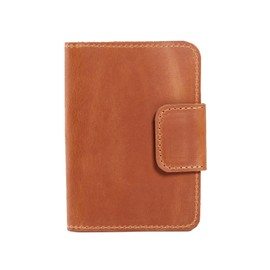 Leather Passport Holder for Travel Men - Travel Passport Wallet Compatible with Airtag Passports Cover with Card Slots & Note Compartment, Magnetic Closure, Genuine Leather, Vintage Cognac