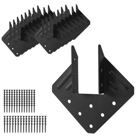 YVHFWOY 16 Pcs Hurricane Tie,14-Gauge(2mm) Heavy Duty Joist Hangers,Black Powder Coating Roof Brackets Fit 2X Truss to Rafter Connector for Roofing Trusses Wood Timber Connectors with Screws…