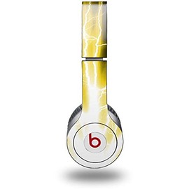 Skin Decal Wrap Works with Original Beats Solo HD Headphones Lightning Yellow Skin Only (Headphones NOT Included)
