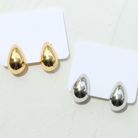 Moonstan Women's Earrings, Popular Gold and Silver, Metal Allergy-friendly, Volume, Simple, Silver, na