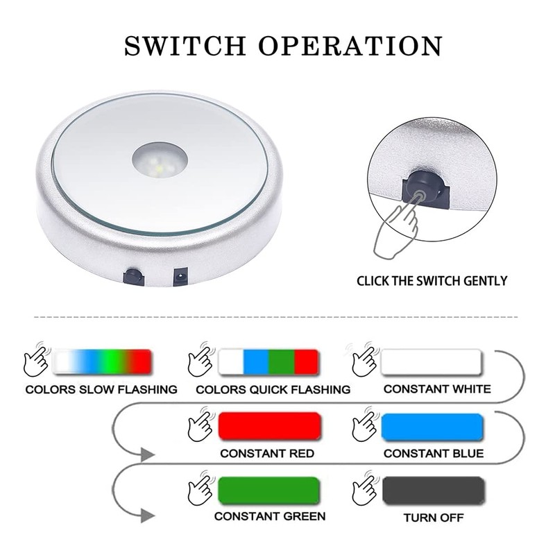 PHOSOK LED Multimodal Multicolor Light Base Silver Lighted Stand for