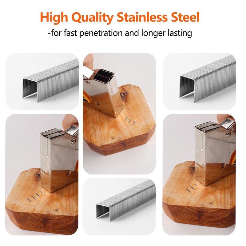 SITLDY Heavy Duty T50 Stainless Steel Staples 1000-Count 3 Sizes