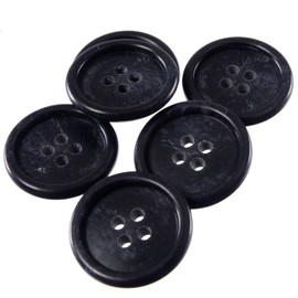 Mibo 6pcs Urea Imitation Horn Suiting & Coat Button- 4 Hole - Classic Shape - 32L(20mm) - Navy