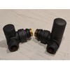 Team Controls Designer Matt Black Corner Angled Radiator Valves 15mm