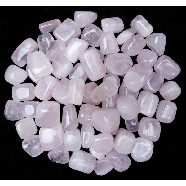Crocon 1LB Rose Quartz Tumbled Stones and Crystals Bulk Natural