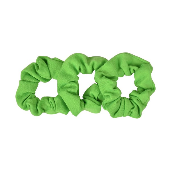 Small Scrunchies Cotton Hair Bobble - Set of 3 - Neon Green