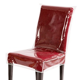 wokire Plastic Dining Chair Protector 18 x 17 inch,Chair Covers with Backrests,Clear PVC Water-Proof Seat Cover, Keep Your Dinning Chair Away from Dust/Stains/Cat Dog Hair/Scratches (4 Pack)