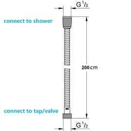 ONECE Shower Hose, 2 m Stainless Steel Shower Hose, Twist Protection, Hand Shower Hose, Flexible Shower Head Hose, Universal Replacement Hose for Hand Shower & Shower System, Chrome