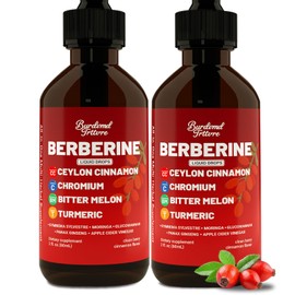 Berberine Drops with Ceylon Cinnamon Supplement, Berberine HCL, Chromium, Bitter Melon & Turmeric Liquid Drops for Immune Health & Metabolic Support, Fast Absorption - 4 fl oz