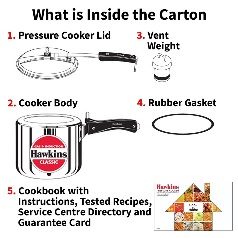 Hawkins Aluminium Classic Pressure Cooker,Induction Inner Lid Cooker,Tall Design Pan
