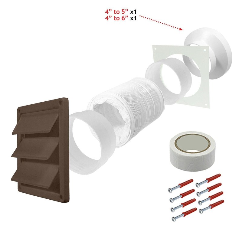 SPARES2GO Air Conditioning External Vent Kit 100mm 125mm 150mm Universal