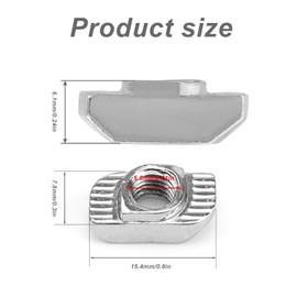 PARFCO Slot Nuts M6, 140 Pieces Carbon Steel Hammer Head Nut M6, M6 Silver T-shaped Slot Nut, T Slot Hammer Nut 30 Series, for Construction, Carpentry, Aluminium Frame Constructions