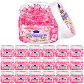 Dansib 18 Pcs Air Freshener Gel Bulk Odor Eliminator Gel Beads Odor Removing Gel Long Lasting Air Freshener Beads Eliminates Odors in Bathrooms, Cars, Boats, RVs and Pet Areas 8 Ounce (Rose)