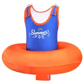HeySplash Toddler Swim Vest for Age 3-6, Swim Trainer Vests with Adjustable Strap fit for Boys Girls 30-60lbs, Children Swimsuit, Floating Tubes Swim Jackets, Beginner Learn to Swim, Orange + Blue