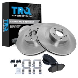 TRQ Front Brake Pad and Rotor Set Ceramic Compatible with 2014-2018 Subaru Forester 2011-2014 Impreza 2013-2014 Outback 2013-2017 XV Crosstrek 2013-2016 BRZ 2013-2016 Scion FR-S 2017-2019 Toyota 86