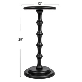 Creative Co-Op Ergo Pedestal Cocktail Side Table, Black