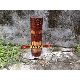 Tiki Totem 10" w/Aloha Sign- Antique Finish - Hawaii Gifts | #dpt538925