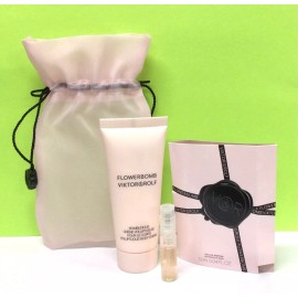 Viktor & Rolf FLOWERBOMB VIKTOR&ROLF Body Cream 1.36oz/ 40ml with 1 SPRAY SAMPLE - Gift Set