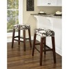 Linon Walt 30.5" Wood Cow Print Bar Stool in Brown