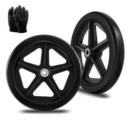 Ruedas de repuesto para silla de ruedas para ayudas a caminar, material de goma respetuoso con el medio ambiente, neumáticos de poliuretano resistentes al desgaste, cubo de rueda ABS antideslizante y