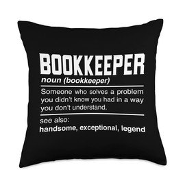 Bookkeeper Definition Design - Edger Accountant Janitor Noun Throw Pillow