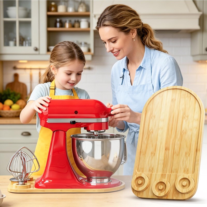 2-in-1 Mixer Sliding Mat with Attachment Storage for KitchenAid Stand