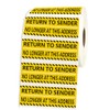 Return to Sender NO Longer at This Address Stickers,3X1 Inch
