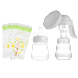 Manual Suction Breast Pump Adjustable Painless Baby Infant Feeding Milk BottleWhite