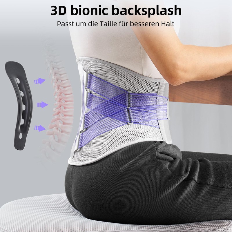 FREETOO Back Support Belt 3D Knitted Ultra Breathable Back Brace