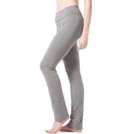 Fishers Finery Women's Straight Leg Yoga Pant with Pockets (Lt H Gry, S Tall) Light Heather Gray