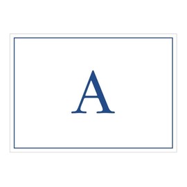 Caspari Navy Embossed Initials Boxed Note Cards in Letter A, 16 Cards & Envelopes