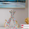 LIKEUDO Set of 2 Resin Cat Statues Sculptures Cat Figurine