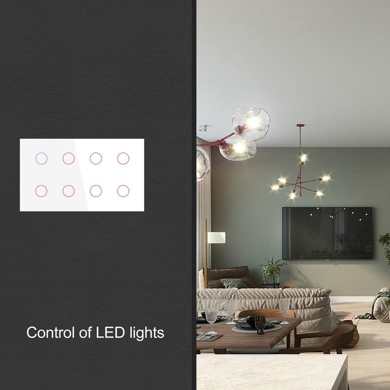 Wall Touch Light Switch 8 Gang Touch Lamp Switch Smart