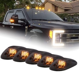 exotic Xotic Tech Smoked Cab Rooftop Marker Clearance Running LED Lights Kit Compatible with Dodge RAM 1500 2500 3500 2003-2017, 16-SMD Amber
