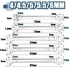 10 Pcs Mini Wrench Set Metric, 4mm-11mm Open End and